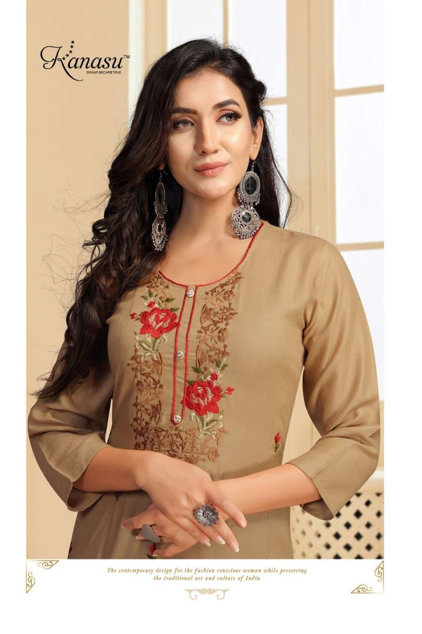 Kanasu Perry Classic Ethnic Wear Heavy Rayon Designer Kurti Collection